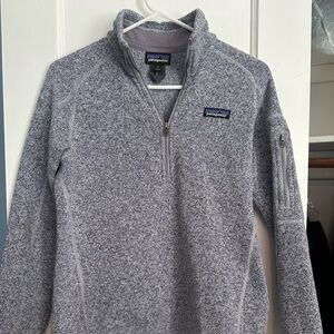 Patagonia Better Sweater quarter zip in light purple, size small